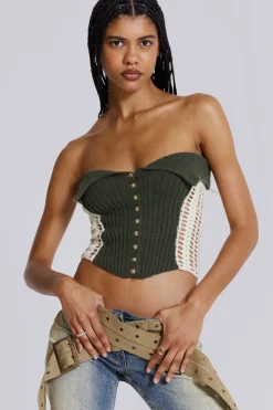 Jaded London Knitwear*Akio Knitted Corset Top