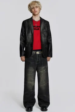 Jaded London *Ash Faux Leather Blazer
