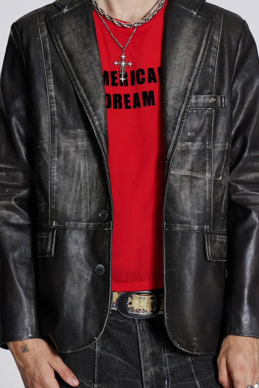 Jaded London *Ash Faux Leather Blazer