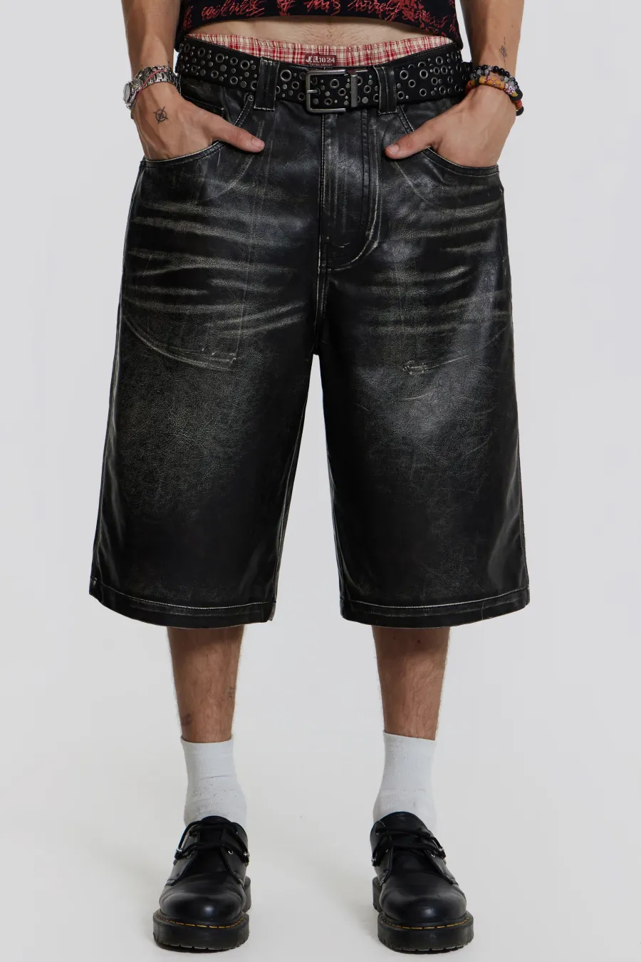 Jaded London Jorts & Shorts*Ash Faux Leather Colossus Shorts