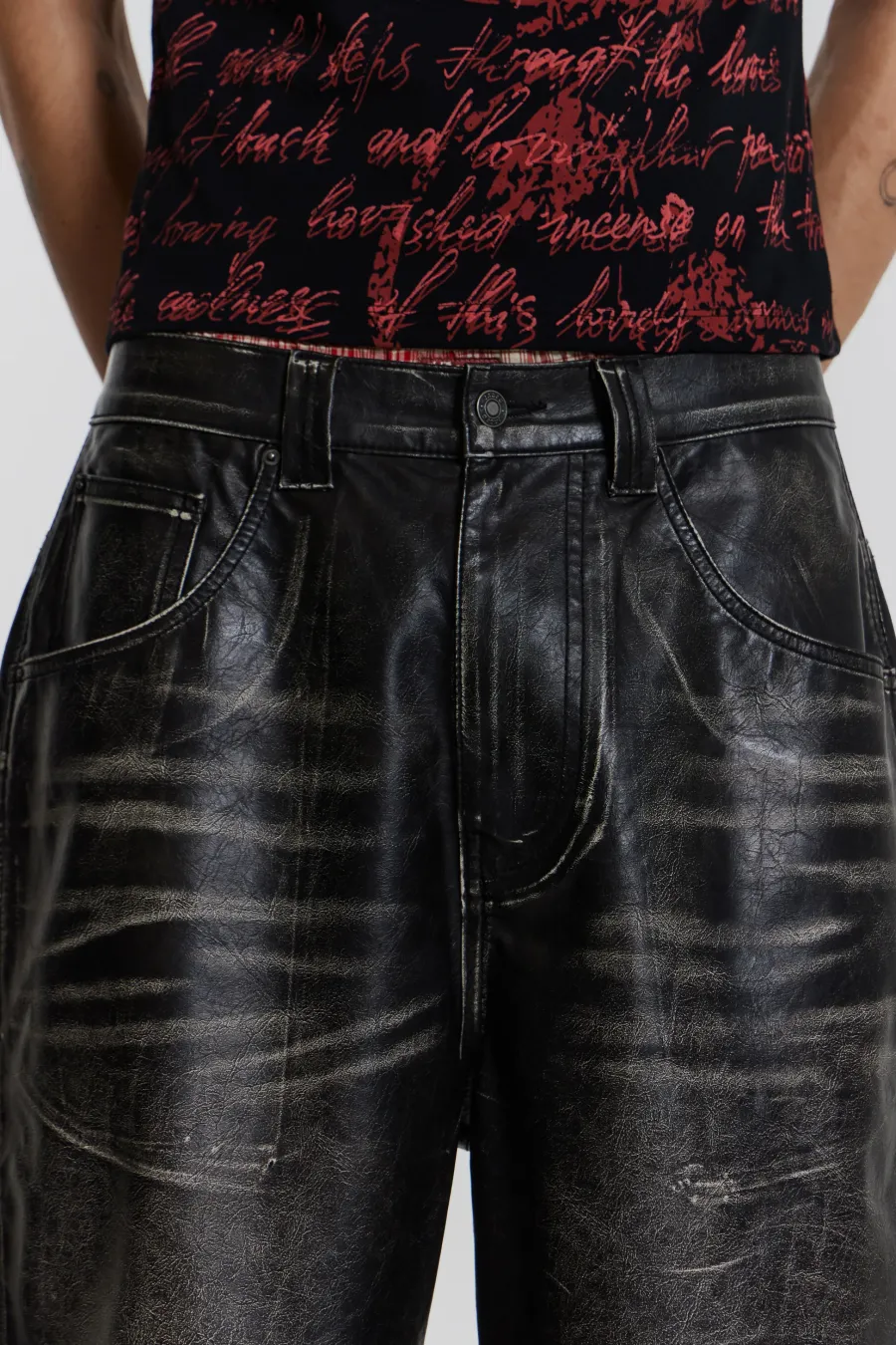 Jaded London Jorts & Shorts*Ash Faux Leather Colossus Shorts