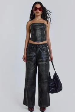 Jaded London *Ash Faux Leather Corset