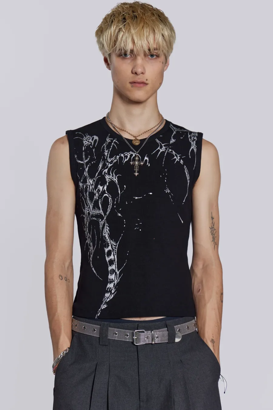 Jaded London Vests*Astora Rib Tank