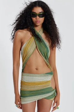 Jaded London Beach Dress*Avani Halterneck Wrap Over Mini Dress
