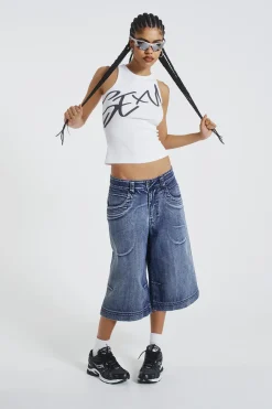 Jaded London Jeans*Axle Acid Wash Denim Jorts