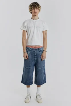 Jaded London Jorts & Shorts*Axle Acid Wash Denim Jorts