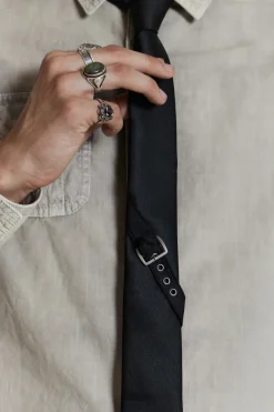 Jaded London *Black Buckle Tie