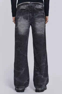 Jaded London Bootcut Jeans*Black Crease Blaze Jean