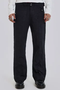 Jaded London Cargo Pants*Black Creased Pants