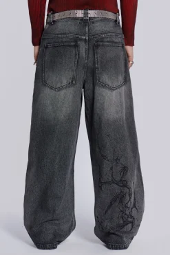 Jaded London Baggy Jeans*Black Decal Colossus Jean