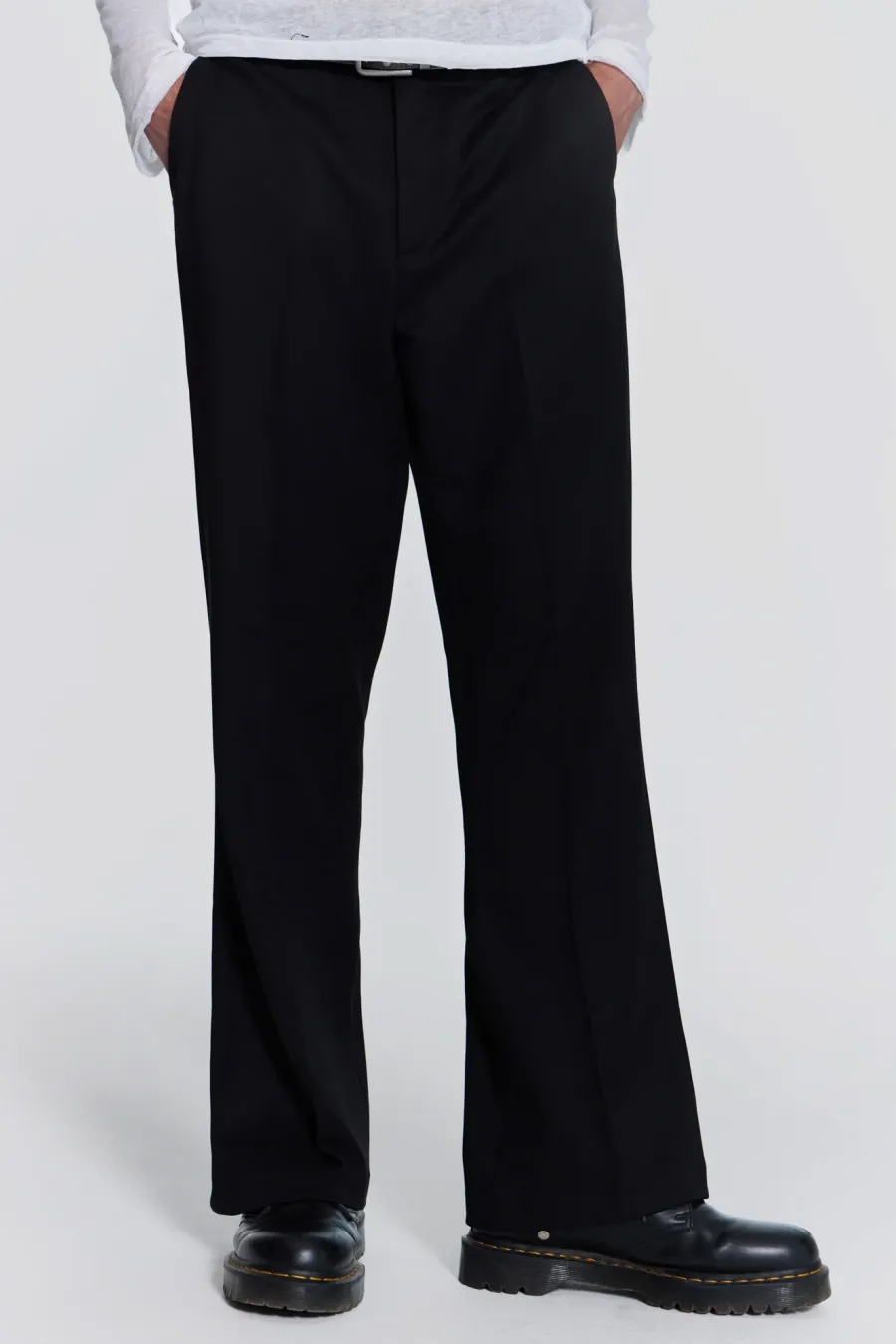 Jaded London Trousers*Black Flared Suit Pant