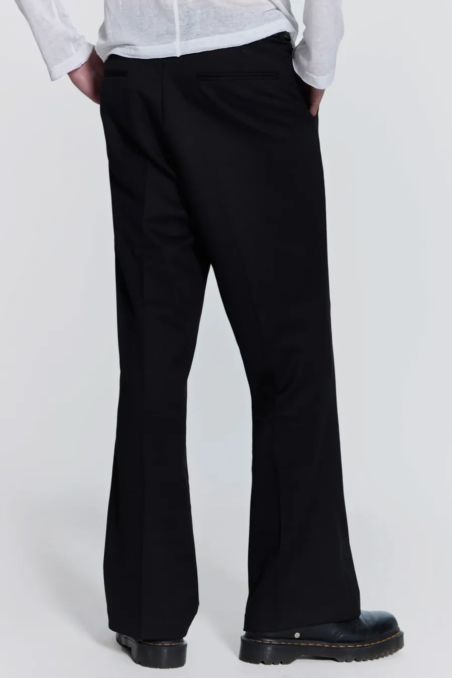 Jaded London Trousers*Black Flared Suit Pant