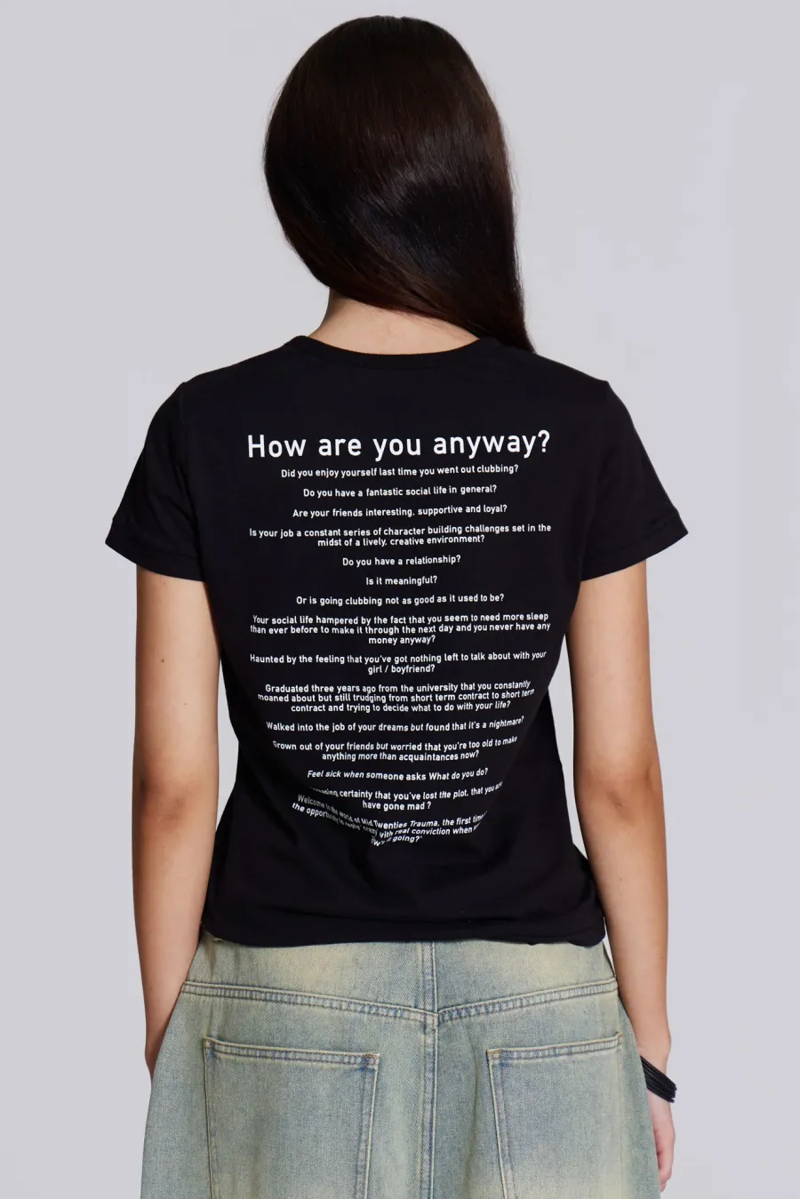 Jaded London T-Shirts*Black How Are You? Tee