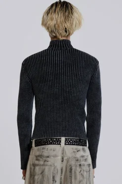Jaded London *Black Lucid Knit Track Top