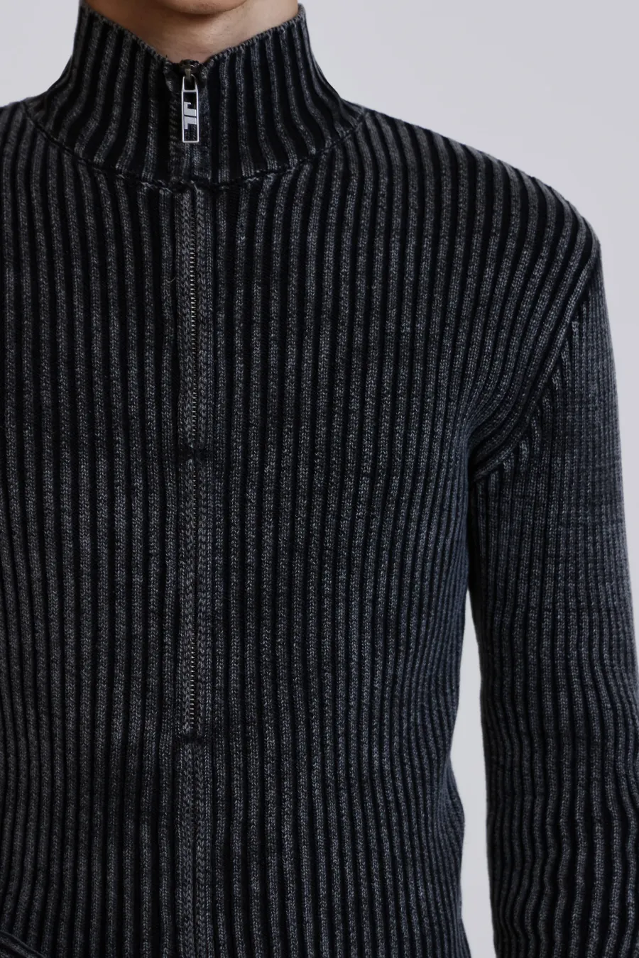 Jaded London Knitwear*Black Lucid Knit Track Top
