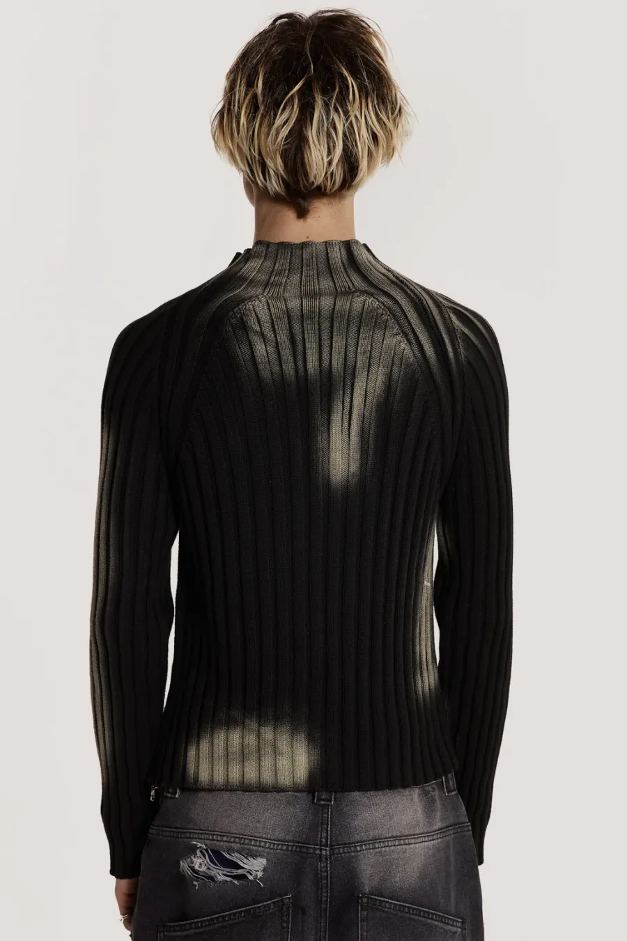 Jaded London Knitwear*Black Luster Asymmetric Knit