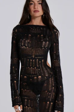 Jaded London New In Beach & Swimwear*Black Metallic Umbra Maxi Dress