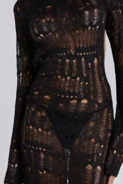 Jaded London New In Beach & Swimwear*Black Metallic Umbra Maxi Dress