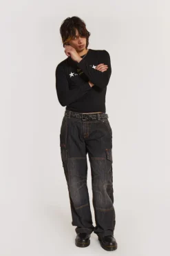 Jaded London Jeans*Black Millennium Cargo Jeans