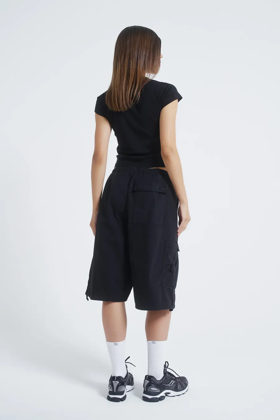 Jaded London Parachute Pants*Black Parachute Cargo Shorts