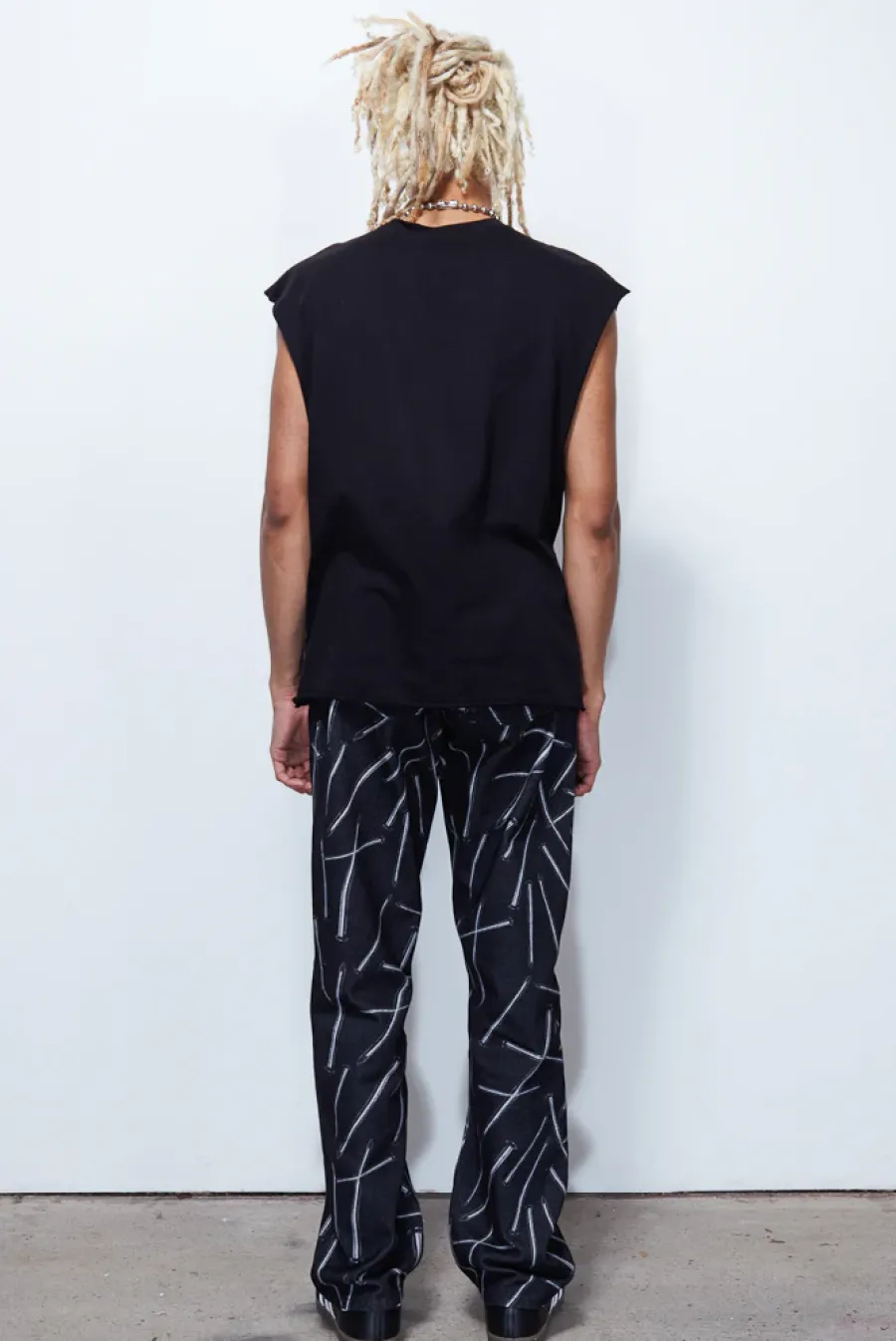 Jaded London Vests*Black Receipt Print Vest