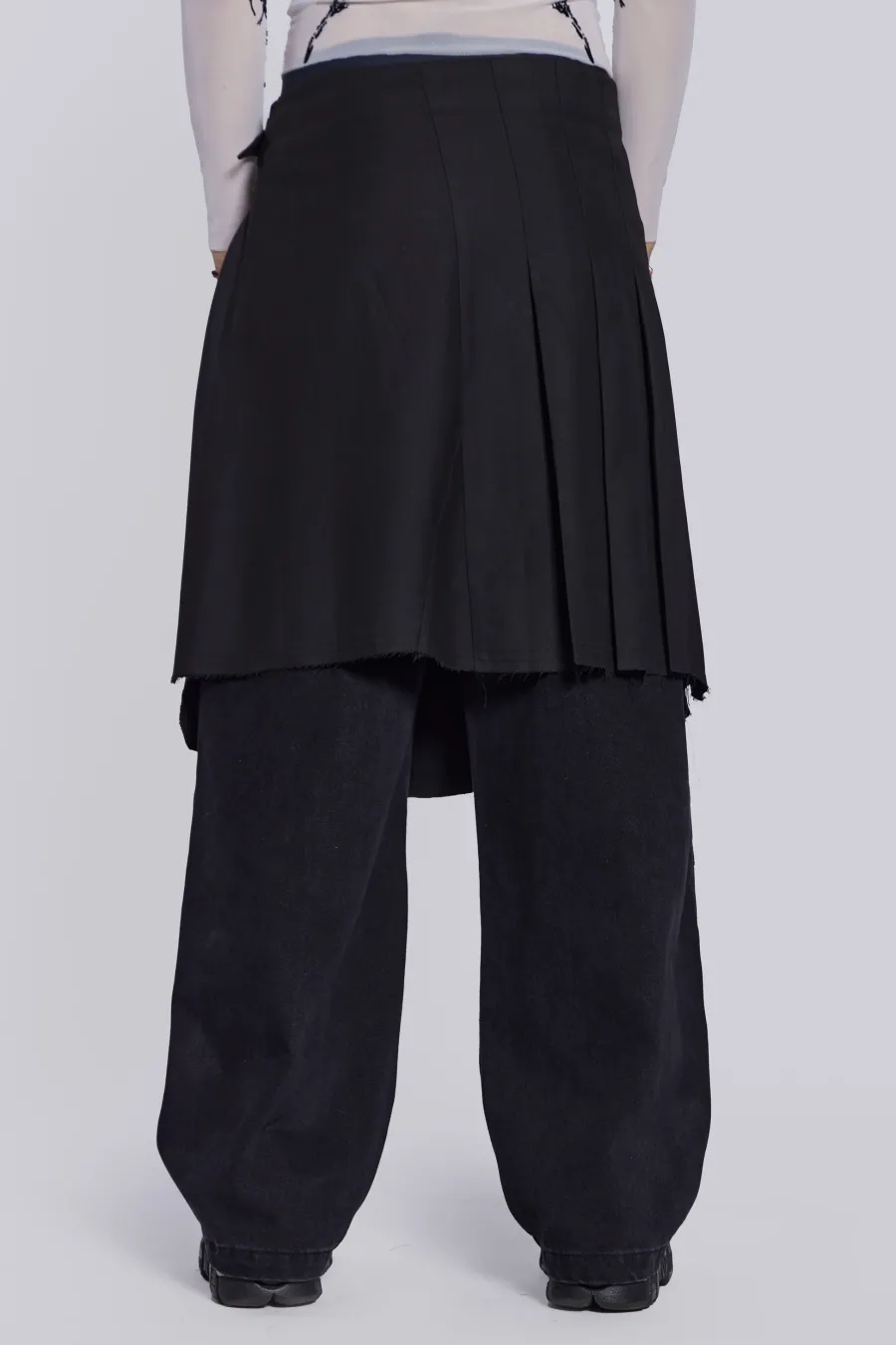 Jaded London Kilts*Black Steel Pleated Skirt