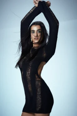 Jaded London Mini Dresses*Black Umbra Shredded Mini Dress