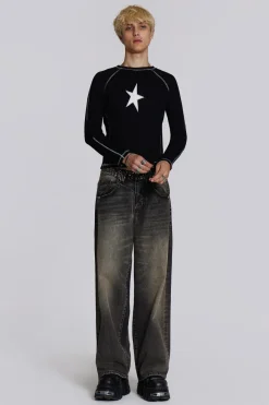 Jaded London T-Shirts*Black& White Starstruck Tee