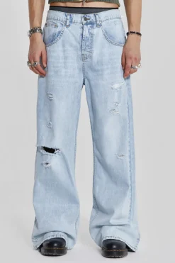 Jaded London Bootcut Jeans*Bleached Blue Colossus Flare Jeans