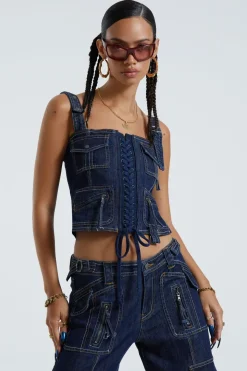 Jaded London Corsets*Blue Cargo Corset