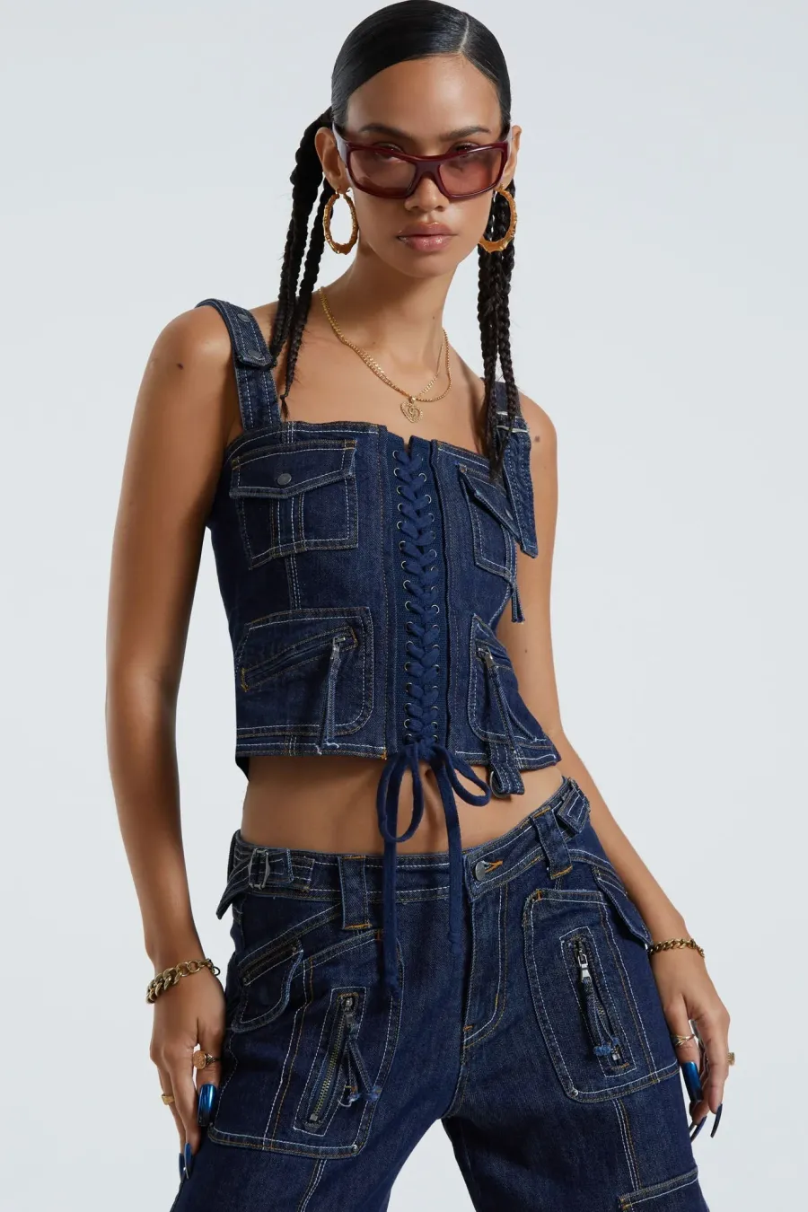 Jaded London Corsets*Blue Cargo Corset