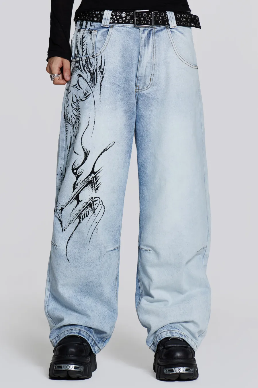 Jaded London Colossus Jeans*Blue Decal Colossus Jeans
