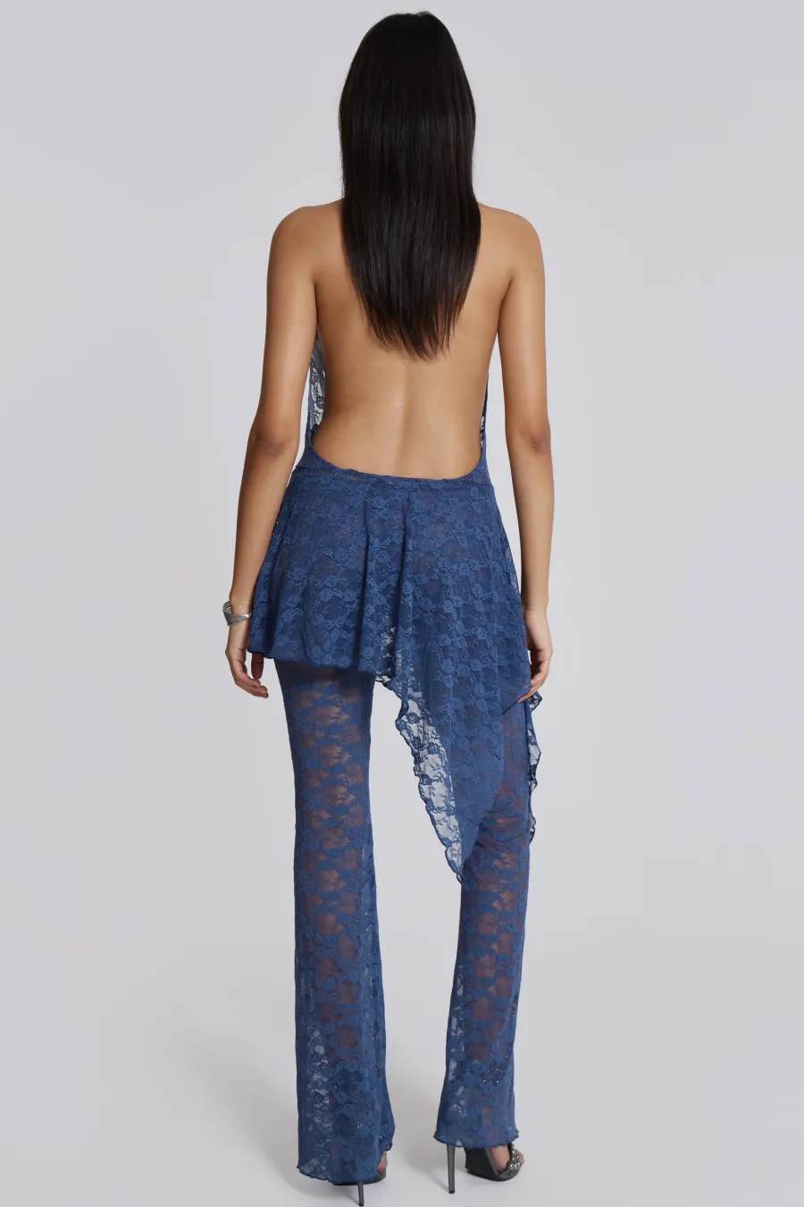 Jaded London Mini Dresses*Blue Riva Lace Co-Ord Set