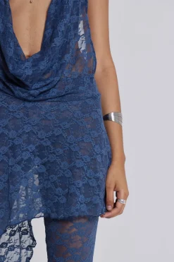 Jaded London Mini Dresses*Blue Riva Lace Co-Ord Set