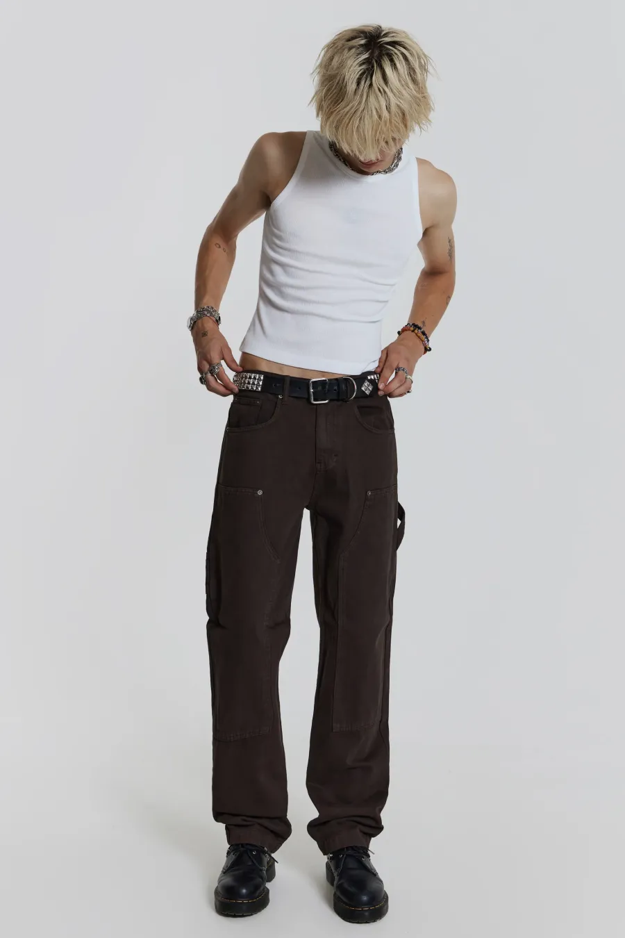 Jaded London Baggy Jeans*Brown Carpenter Jeans In Skate Fit
