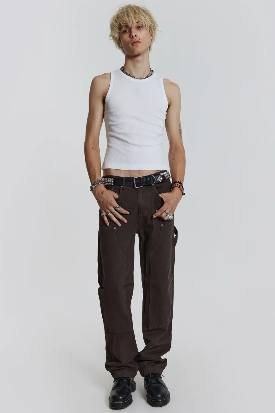 Jaded London Baggy Jeans*Brown Carpenter Jeans In Skate Fit