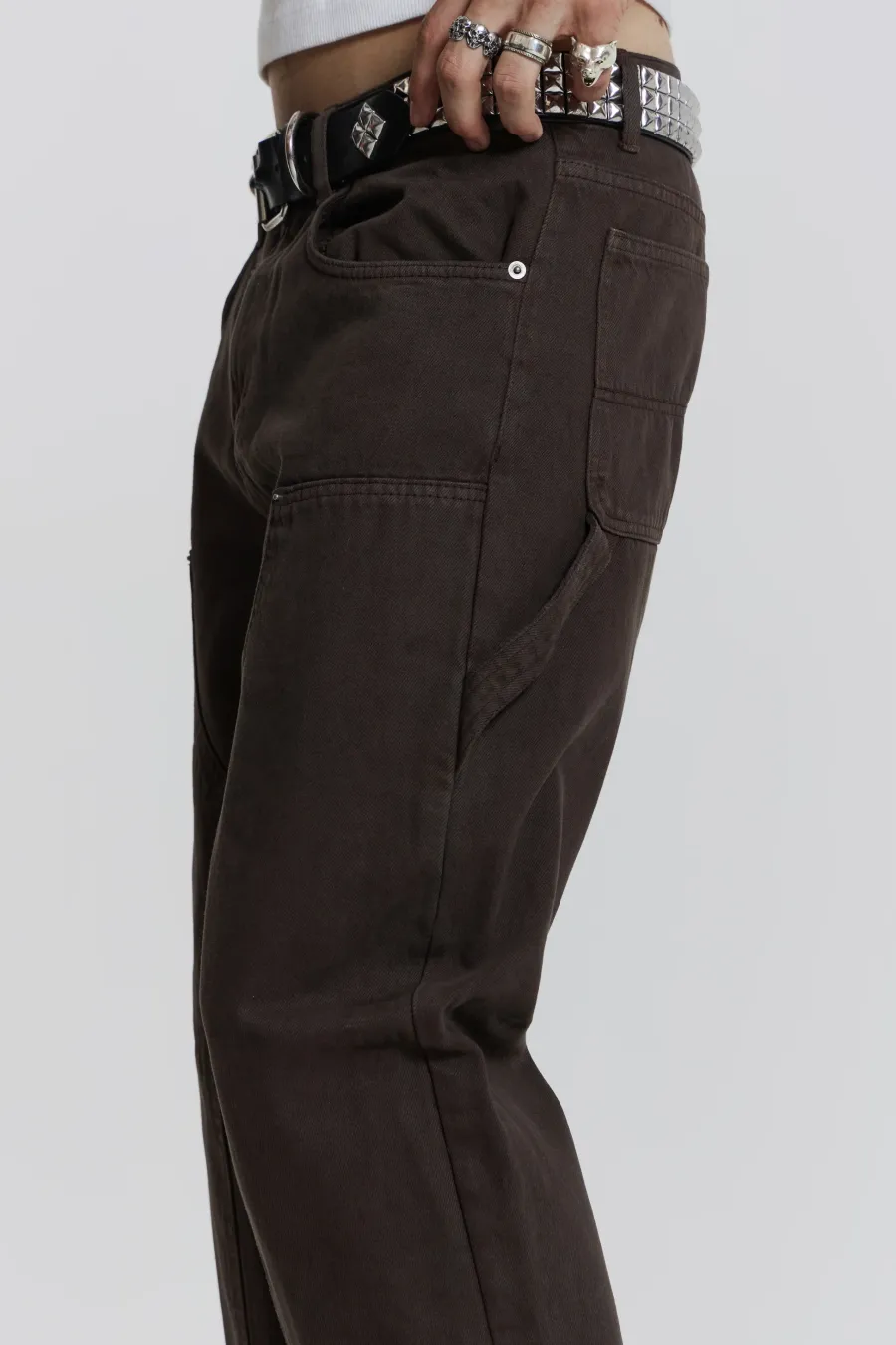 Jaded London Baggy Jeans*Brown Carpenter Jeans In Skate Fit