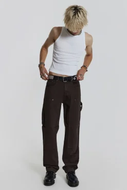 Jaded London Jeans*Brown Carpenter Jeans In Skate Fit