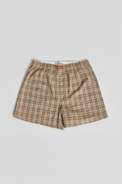 Jaded London Jorts & Shorts*Brown Check Boxer