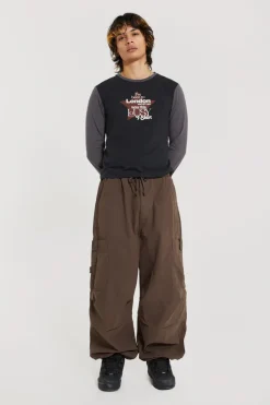 Jaded London Parachute Pants*Brown Parachute Cargo Pants