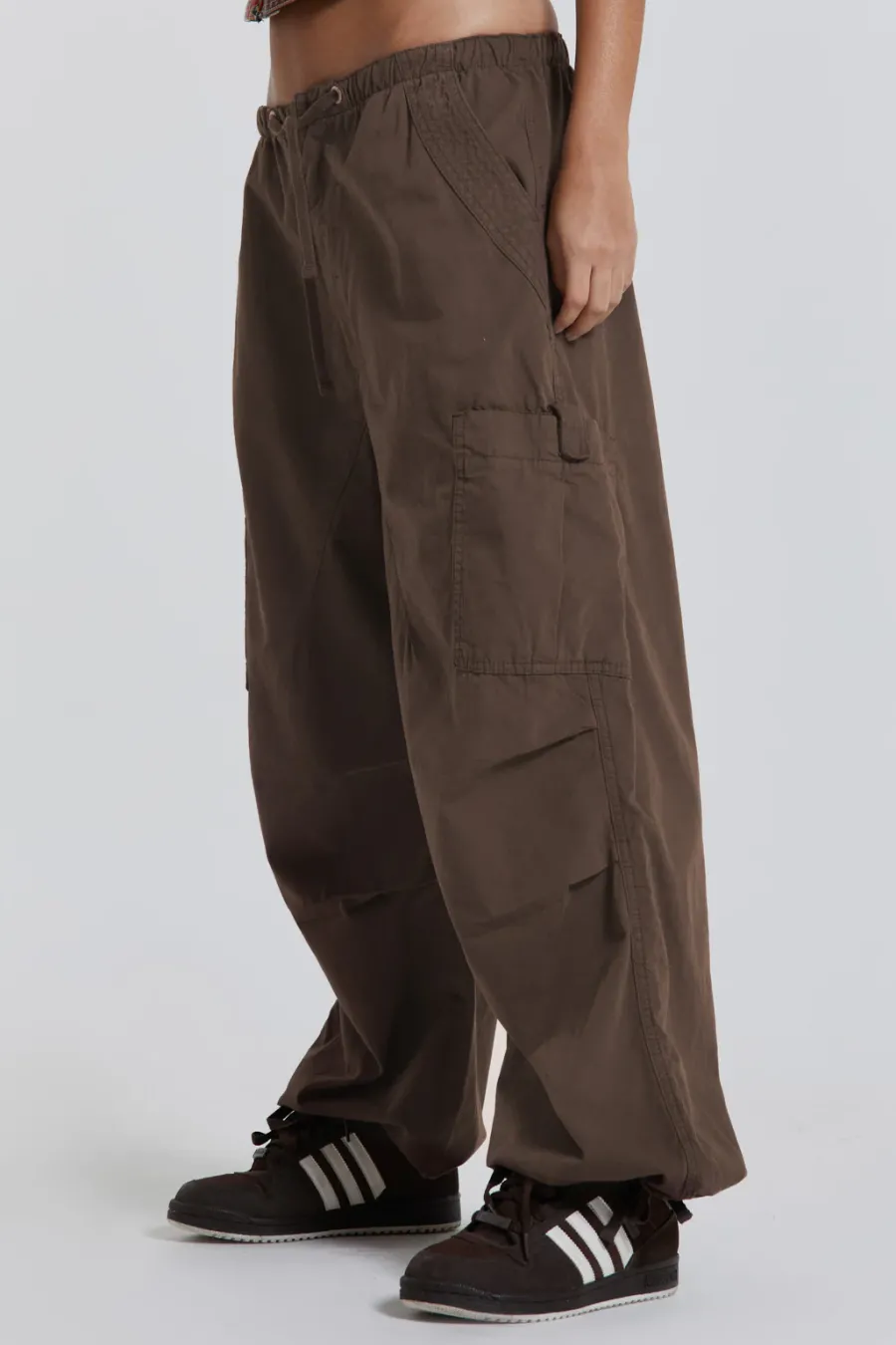 Jaded London Trousers*Brown Parachute Cargo Pants