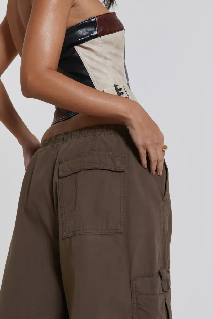 Jaded London Trousers*Brown Parachute Cargo Pants