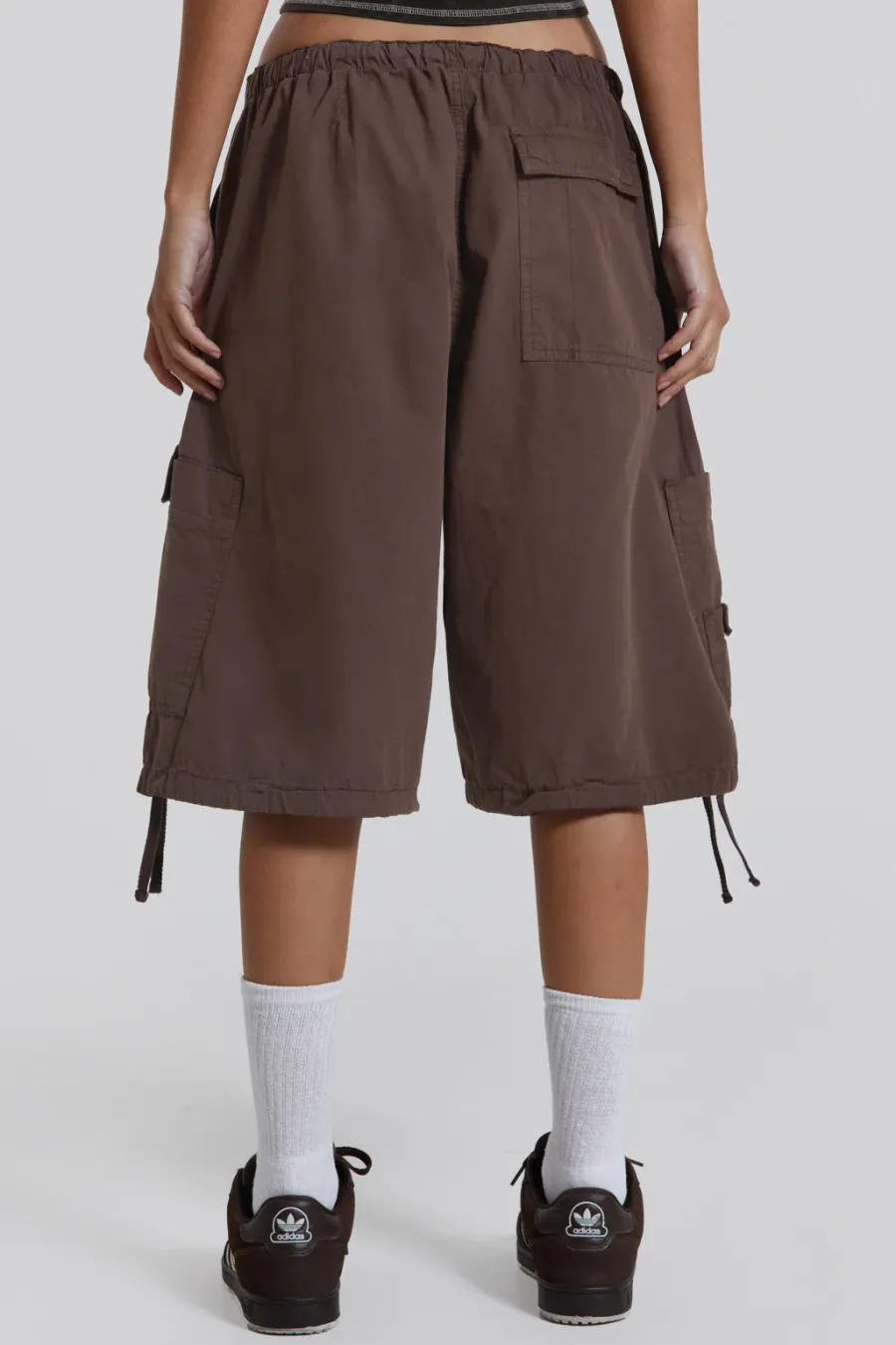 Jaded London Parachute Pants*Brown Parachute Cargo Shorts