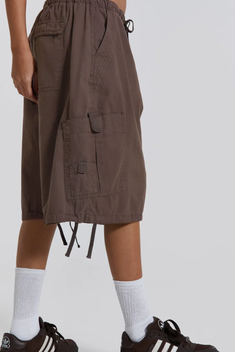 Jaded London Parachute Pants*Brown Parachute Cargo Shorts
