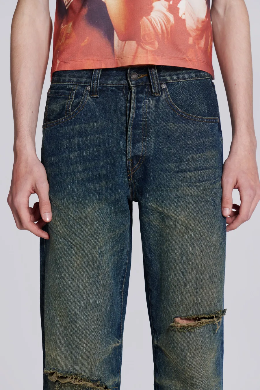 Jaded London Slim/Straight Jeans*Busted Scott Jeans