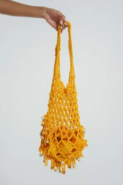 Jaded London Knitwear*Canary Knit Bag With Beaded Trim
