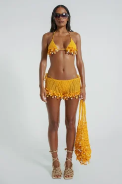 Jaded London Knitwear*Canary Knit Shorts With Beaded Trim