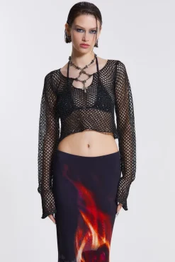 Jaded London Knitwear*Capella Knitted Top With Hardware Trim