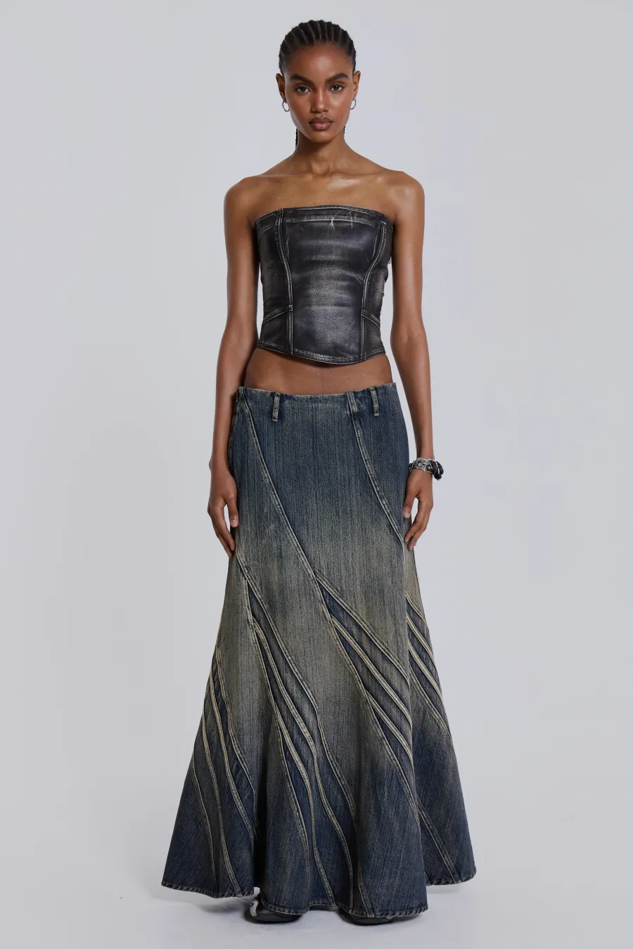 Jaded London Maxi Skirts*Celadon Denim Maxi Skirt