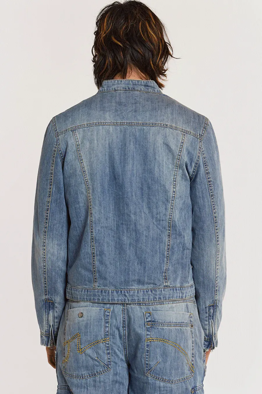 Jaded London *Chambray Denim Moto Jacket